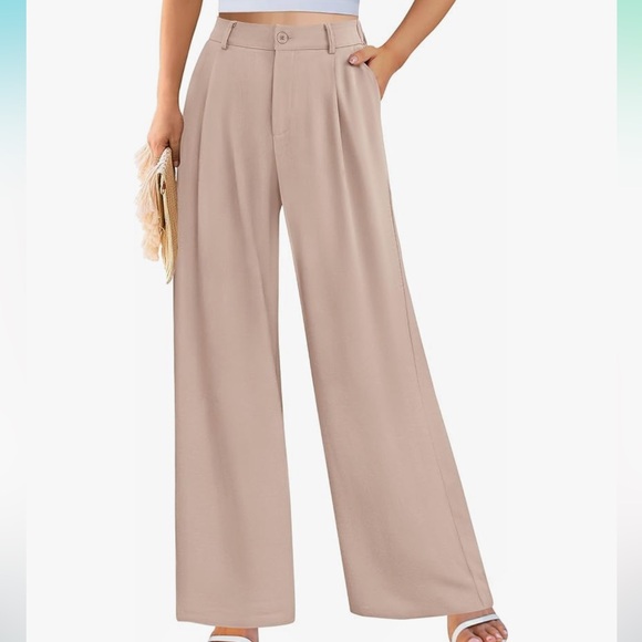 pretty garden Pants - 🌷Elegant Beige Wide-Leg Pants color  light khaki